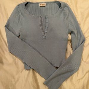 Rumor cropped blue sweater